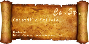 Csiszár Szilvia névjegykártya
