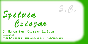 szilvia csiszar business card