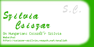 szilvia csiszar business card